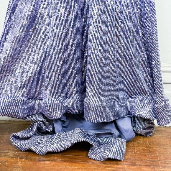 La Femme Sequin Sleeveless Mermaid Evening Prom Dress Sz 8 - Picture 15 of 16